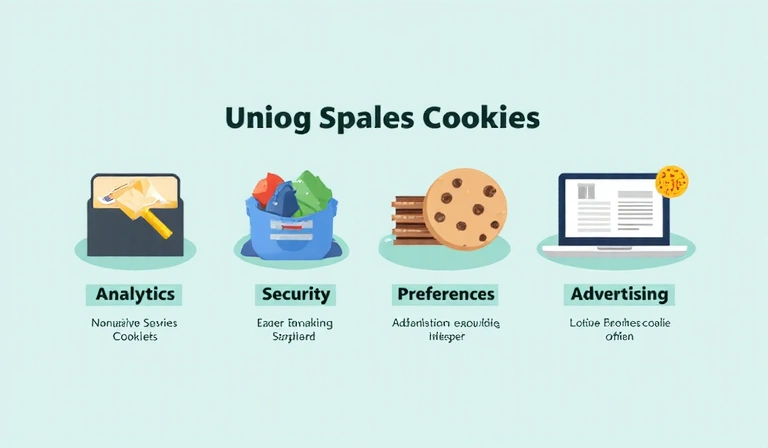 Illustration of various cookies with different functions